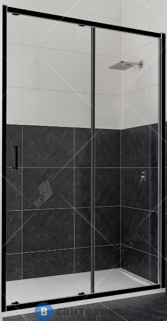 Душевая дверь RGW CL-14-B 100*185 чёрный/прозрачное/5 мм (32091410-14)
