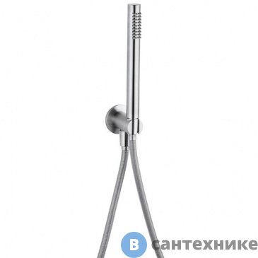 картинка Душевой гарнитур CISAL Xion DS018300D1 нержавеющая сталь (ручная лейка,шланг 150 см,вывод с держателем)
