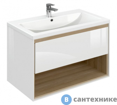 картинка Тумба под раковину Cersanit LOUNA 80 подвесная, для COMO 80, белая (SP-SZ-LOU-CO80/Wh)