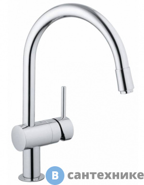картинка Смеситель Grohe 32918000 Minta однорычажный для мойки с выдвижным изливом