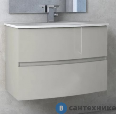 картинка Тумба под раковину Cezares DALILA 54925 с двумя выдвижными ящиками Grigio lucido, 100x51x55