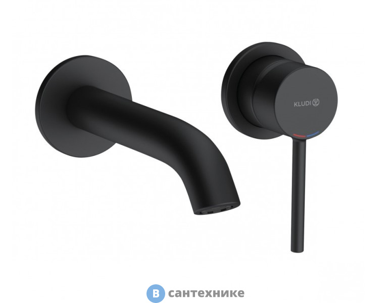 Смеситель Kludi BOZZ 382443976 для умывальника, 2 отв. черный мат.