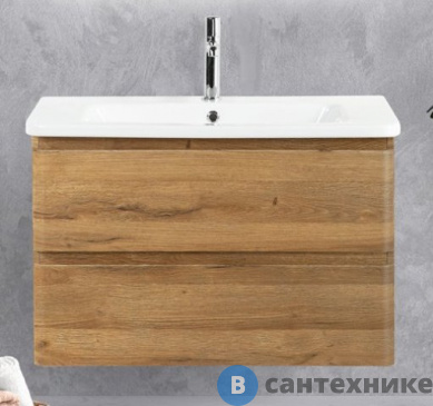 картинка Тумба под раковину BelBagno ALBANO-CER ALBANO-CER-1050-2C-SO-RR подвесная с двумя выкатными ящиками, Rovere Rustico, 1020x444x500