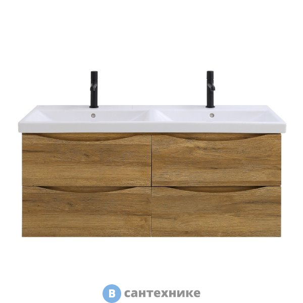 Тумба под раковину BelBagno MARINO-CER с двумя чашами подвесная, с четырьмя выкатными ящиками, Bordo Lucido, 1172х440х500, MARINO-CER-1200-4C-SO-2-BRDL-P