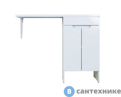 картинка Тумба Orange Optima OPD-110TUW+RAR напольная с правой раковиной, белый глянец, 110х48х89 см (STD-110TUW+RAR)