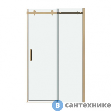 картинка Дверь в нишу Grossman Classic 100.K33.04.100.32.00 (100*195) золото сатин, стекло прозрачное