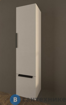 картинка Колонна Cezares URBAN 55183 подвесная с распашной дверцей и выдвижным ящиком, зеркалом, Spatolato bianco, 32x35x150