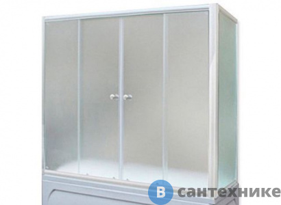 картинка Шторка для ванны 1MarKa 140х140 MW (белый) (У13367)