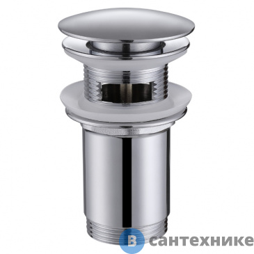 картинка Донный клапан ABBER AF0010 с переливом, хром