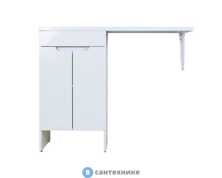 Тумба Orange Optima OPD-120TUW+RAL напольная с правой раковиной, белый глянец, 120х48х89 см (OPD-120TUW+RAL / STD-120TUW+RAL)