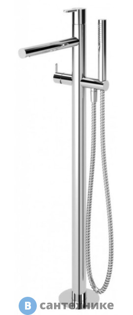 Смеситель Cezares LEAF-VDP-01 напольный, для ванны и душа однорычажный, хром