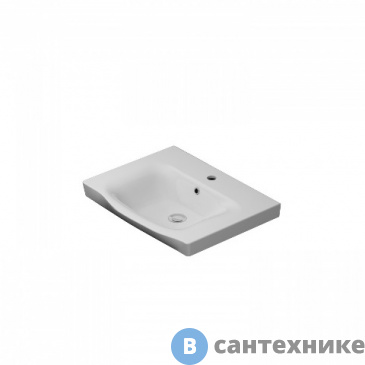 картинка Раковина AM.PM Like M80WCC0652WG мебельная, керамическая, 65 см, встроенная, белый, глянец