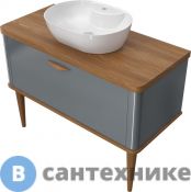 Тумба с раковиной VOQ Maestro 100 anthracite&natural walnut (554507)