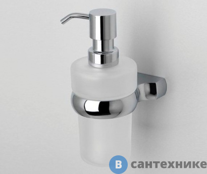 картинка Дозатор для жидкого мыла WasserKRAFT Berkel K-6899 стеклянный, 200 ml металл, хромоникелевое покрытие, матовое стекло