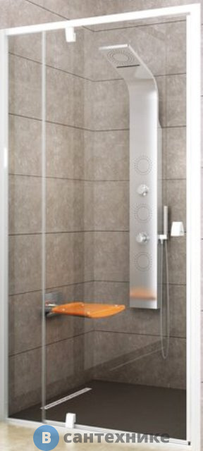 Душевая дверь Ravak Pivot PDOP2-110 белая/белая + Транспарент (03GD0101Z1)