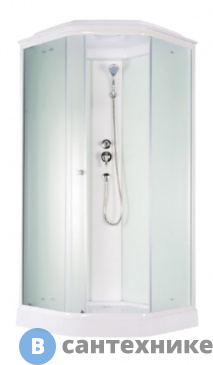 картинка Душевая кабина Parly P911F (90*90*215) низкий поддон, передние стекла матовые, задние стекла белые