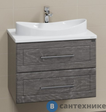 картинка Тумба под раковину СанТа Венера 70 дуб шале графит, подвес. (под ум. Вега) (221028)