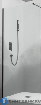 картинка Душевая перегородка RGW WA-010B чёрный/прозрачное/8 мм 100*195 (351001010-14)