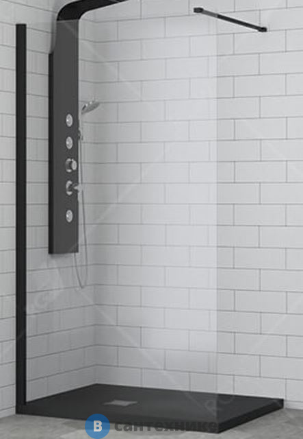 Перегородка для душа RGW WA-002B чёрный/матовое/6 мм 90*195 (35100209-24)