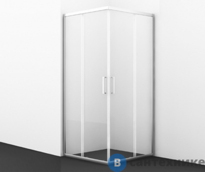 картинка Душевой уголок WasserKRAFT Main 41S03 Matt glass, квадрат, с раздвижными дверьми, матовое стекло, без поддона
