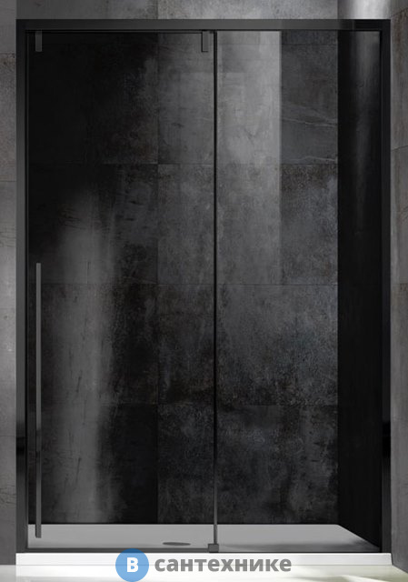 Душевая дверь Vincea Lugano VDS-1L120CGB-1, черный, стекло тонированное