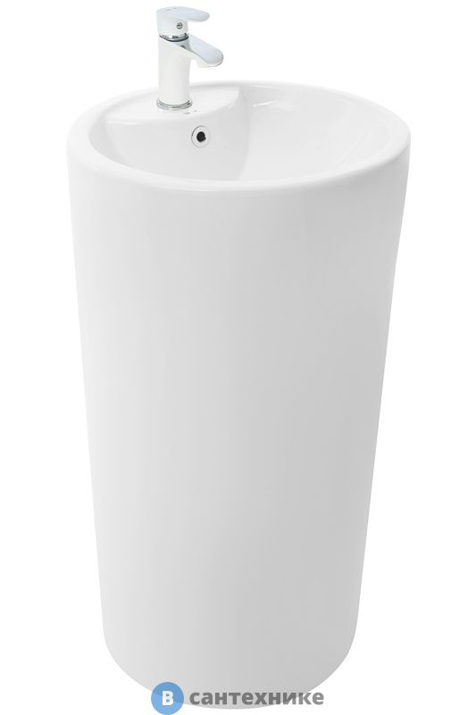 Раковина WELTWASSER LEERBACH 4646 GL-WT (SALZBACH 007 GL-WT) напольная белая глянец 460х460х830