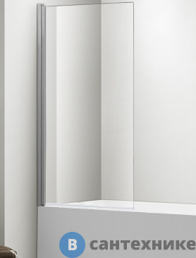 картинка Шторка на ванну Aquatek Дельта AQNAP6211-80 поворотная 800X1500, профиль хром, стекло прозрачное