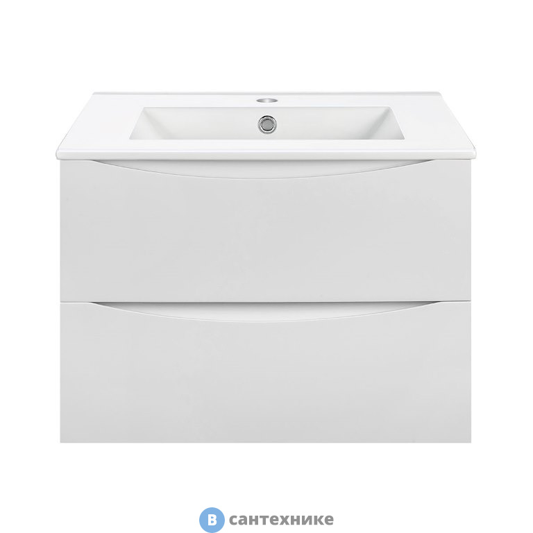 Тумба под раковину Vincea Mia 600 подвесная, 2 выкатных ящика soft close, G.White (VMC-2MC600GW)