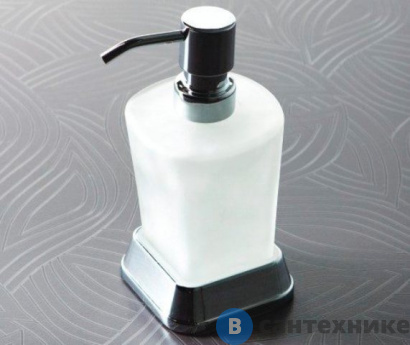 картинка Дозатор для жидкого мыла WasserKRAFT Amper K-5499, 300 ml металл, хромоникелевое покрытие, матовое стекло