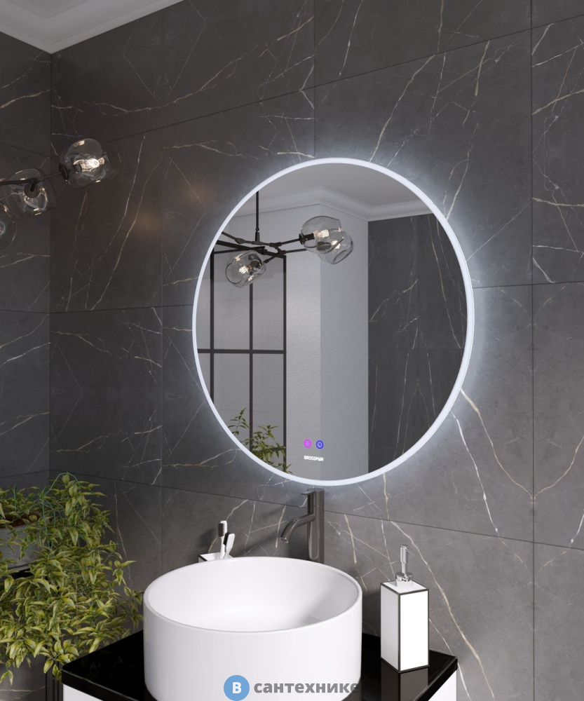 Зеркало Grossman COSMO-норма (700*700*45) LED с сенсорным выключателем и подогревом (197070)