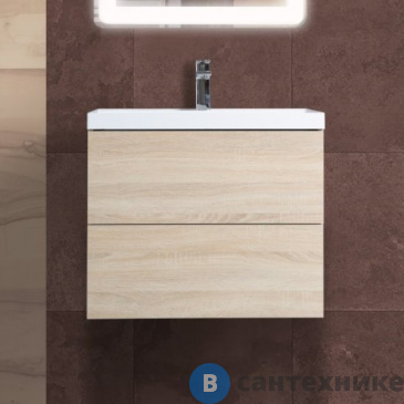 картинка Тумба под раковину Art & MAX AM-Verona-Push-700-2C-SO-RS-TS подвесная с двумя выкатными ящиками, 700x450x550