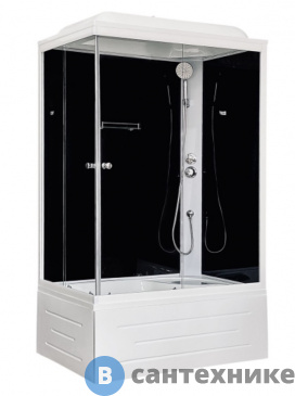 картинка Душевая кабина Royal Bath RB 8100BP5-BT R 1000x800x2170 (черное/прозрачное) (RB8100BP5-BT-R)