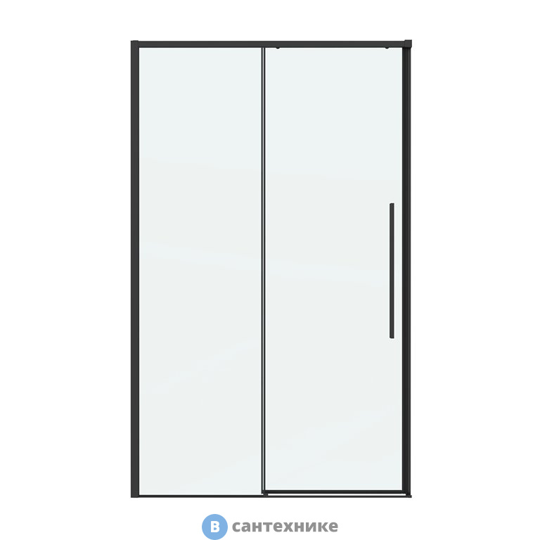 Дверь в нишу Grossman 100.K33.01.130.21.00 Galaxy (130*195) черный матовый, стекло прозрачное