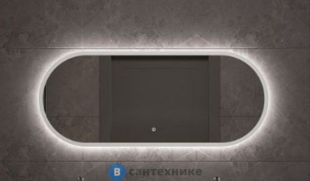 Зеркало Art & MAX Bari 500х1200 AM-Bar-500-1200-DS-F-White с подсветкой