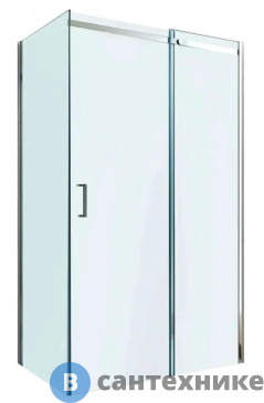 картинка Душевой уголок Berges MELITA 1100х800х1950 прозрачное стекло, 6 мм, профиль хром (061016), без поддона
