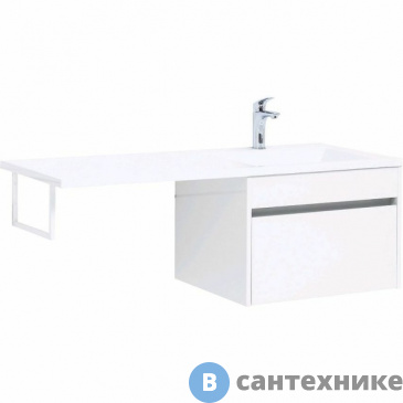 картинка Тумба с раковиной Aquanet Токио 120 R белый (подвесная, 1 ящик) (239213)