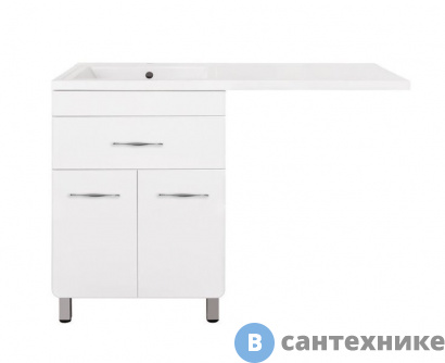картинка Тумба под раковину Style line ВаЛеРо 60, Космос 120, Люкс белая, напольная PLUS (4650134472110)