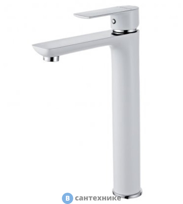 Смеситель Aquanet AF520-11CW Arctic, для умыв. высокий, хром/бел (225486)