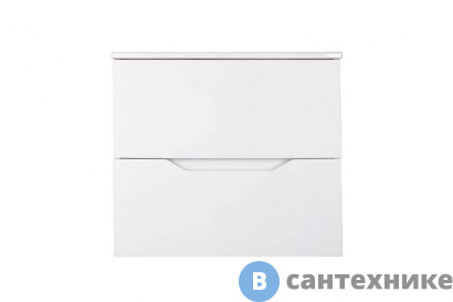 картинка Тумба Orange Li-60Tuw+Ra подвесная Line 60 белая с раковиной, белый Soft Touch (матовый), 62х53х47 см