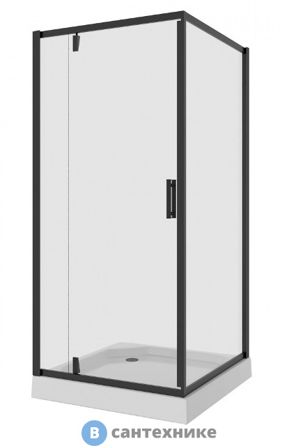 Душевой уголок Niagara NG-6801-08 black (90*90*190) квадрат, дверь распашная, без поддона