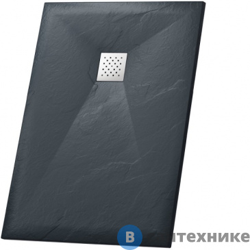 картинка Душевой поддон Grossman GR-S280100Q (80*100*2,5) Strong из искусственного камня прямоугольник графит, без сифона