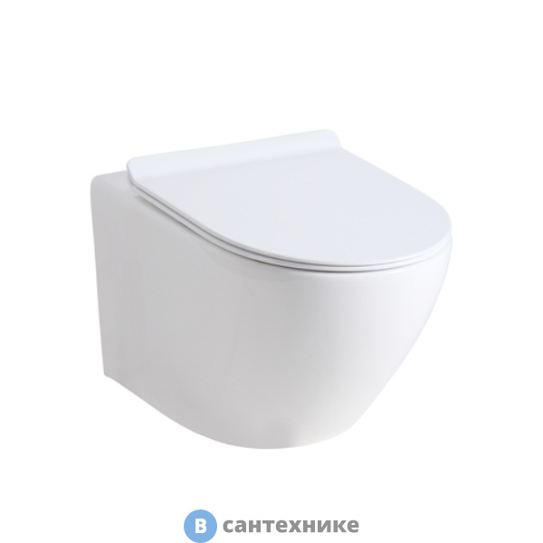 Унитаз подвесной Orange C07-100w безободковый, с микролифтом
