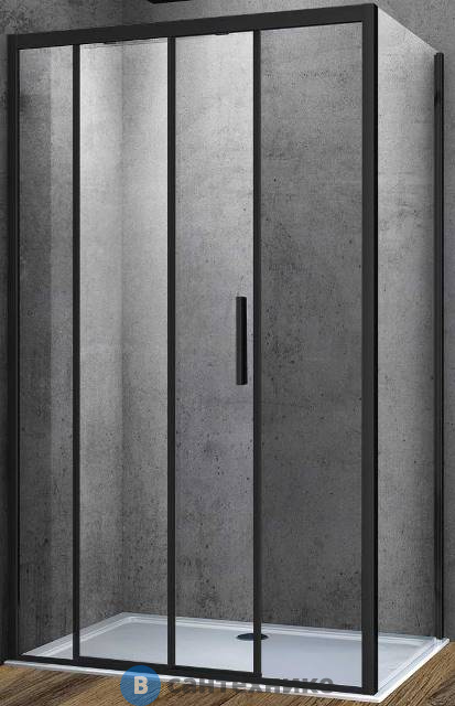 Душевой уголок Vincea Soft VSR-3SO9012CLB, 1200*900, черный, стекло прозрачное, без поддона