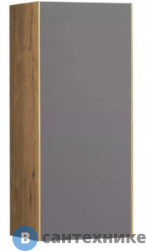 картинка Шкаф Акватон Сохо 1A258403AJA00 350x250x800 подвесной, 1 дверца, графит/дуб веллингтон