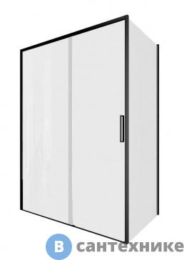 картинка Душевой уголок Aquanet Pleasure Evo 130x90 AE65-130x90-BT без поддона, профиль черный, прозрачное стекло (324137)