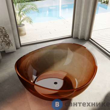 картинка Прозрачная ванна ABBER Kristall AT9705Opal коричневая