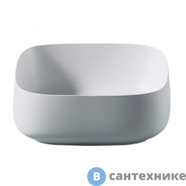 картинка Раковина Artceram COGNAC накладная Quadro, 46x41xh15,5см, без отв. под смеситель, без перелива, белый (COL007 01 00)