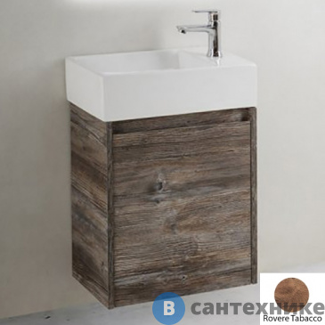 картинка Тумба под раковину BelBagno KRAFT MINI подвесная с распашной дверцей, правосторонняя, Rovere Tabacco, 494х256х500 (KRAFT MINI-500/260-1A-SO-RT-R)