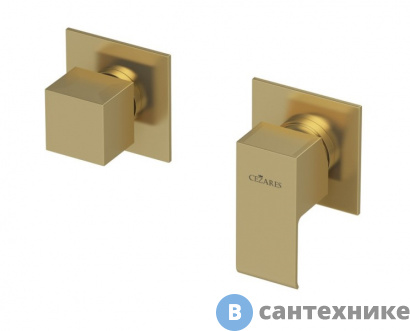 картинка Смеситель Cezares PORTA-VDIM3-M-SR встраиваемый однорычажный с поворотном переключателем на 3 выхода, sunrise