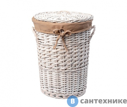 картинка Плетеная корзина WasserKRAFT Aller WB-106-S для белья с крышкой прутья ивы